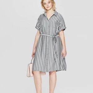 striped shirt dress